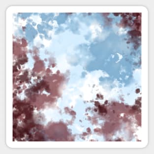 Pretty, Calming, Soft Blue and Brown Watercolor Cloudy Painting, made by EndlessEmporium Sticker